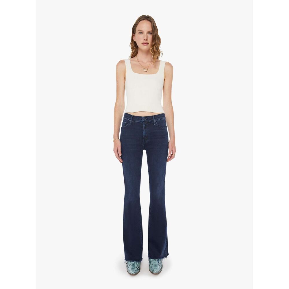 Mother Weekender Fray Flared Jeans Chip On My Shoulder Stretch Size 27 NWT